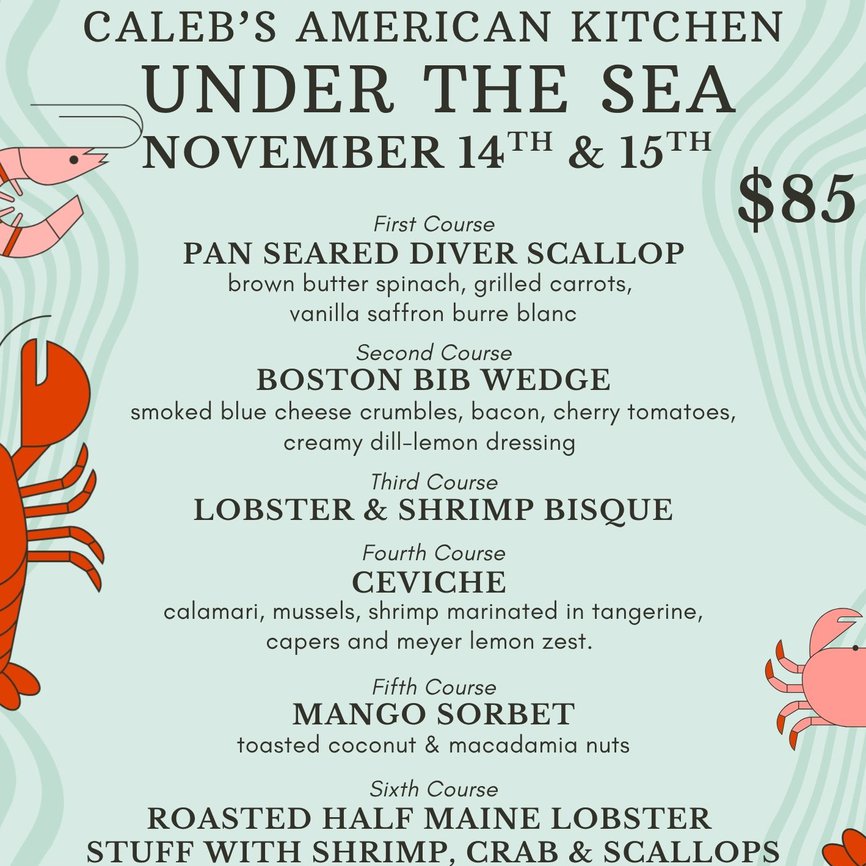 Under the Sea Menu